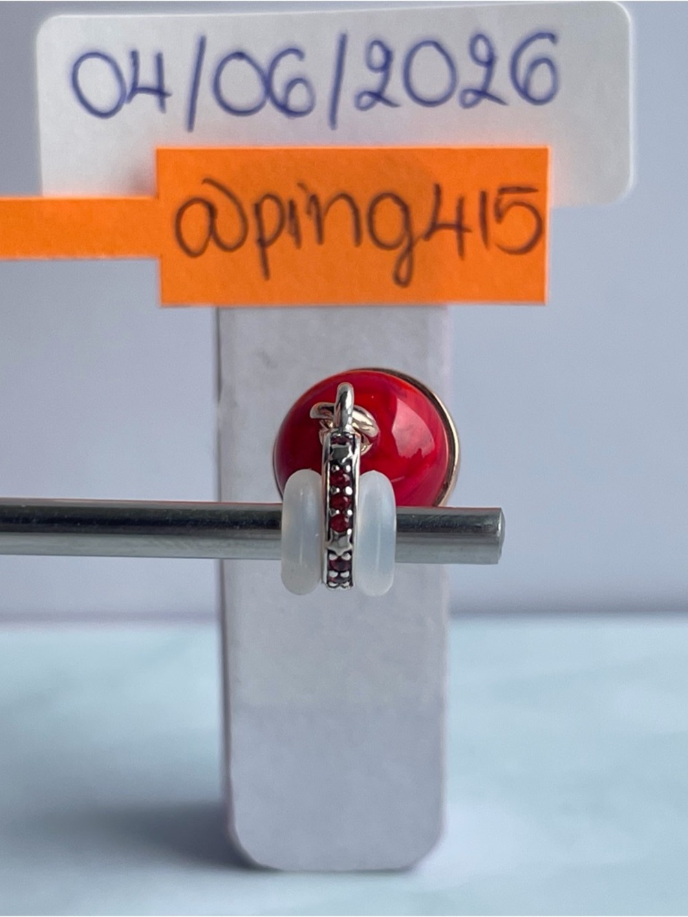 Pandora Two Tone Planet Mars Dangle - Picture 3 of 15